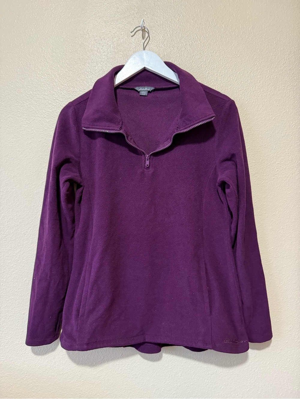 Eddie Bauer Plum Quarter-Zip Fleece Pullover